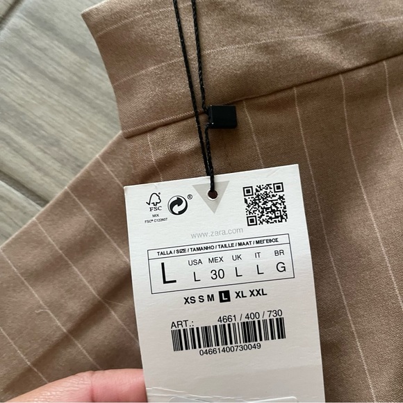 Zara | NWT! SET! Stripe Strapless Top & Trouser Pant Size: Large - Picture 7 of 8